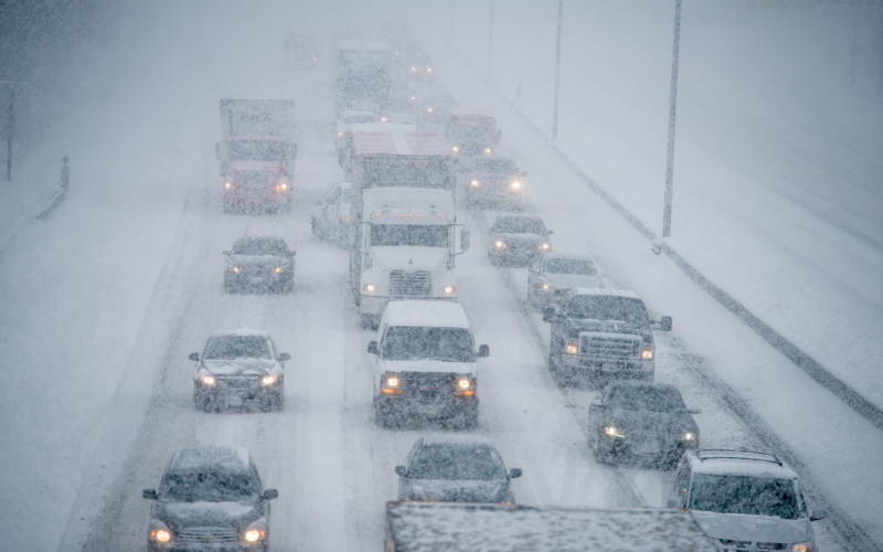 traffic during an ice storm